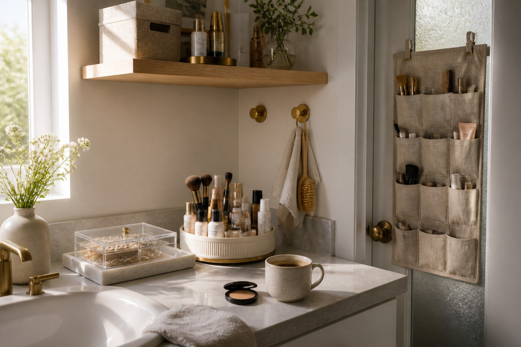 13 Small Bathroom Makeup Organizers That Clear the Counter Fast
