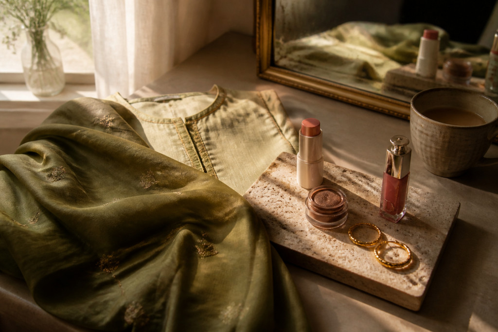 How to Match Your Makeup With a Green Mehndi Outfit